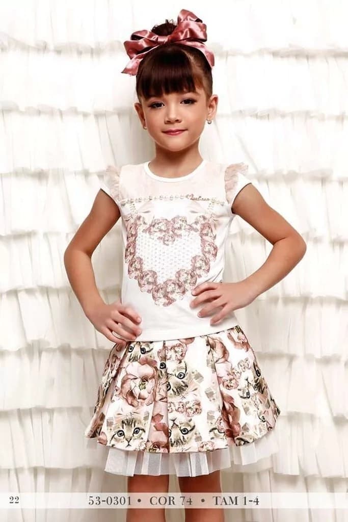 BLUSA Infantil Com SAIA Miss Cake Doce Princesa 530301