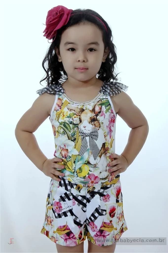Conjunto Shorts e Blusa Miss Cake Moda Infanto Juvenil 530537